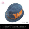 custom made denim fedora hat